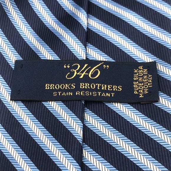 Brooks Brothers Navy and Carolina Blue Striped Tie - Picture 3 of 3